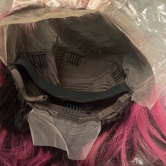 Megalook Human Hair Transparent 13x4 Lace Front Wig Purple Highlights 24 inch - Picture 8 of 11